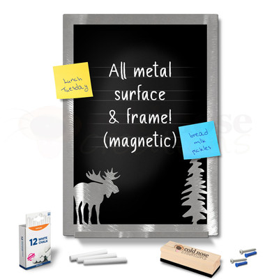 Moose Scene Metal Chalkboard Set - large size