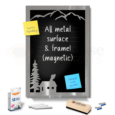 Mountin Cabin Metal Chalkboard Set - large size