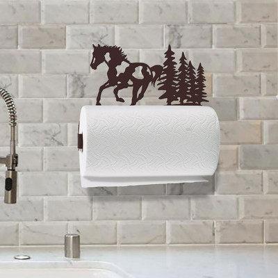 Paint Horse Wall Mount Paper Towel Holder - Mounted Example