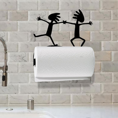Joyous Dancers Wall Mount Paper Towel Holder - Mounted Example
