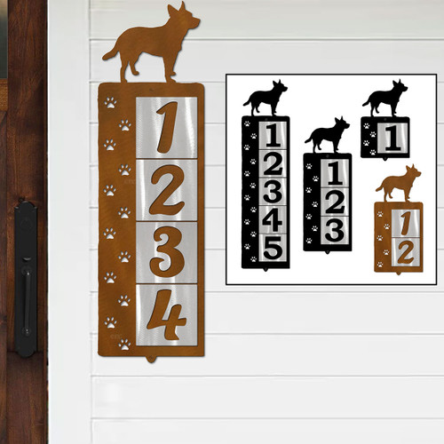 Dog Breed Australian Cattle Dog Reflective Address Number Tiles - Choose Color and Size