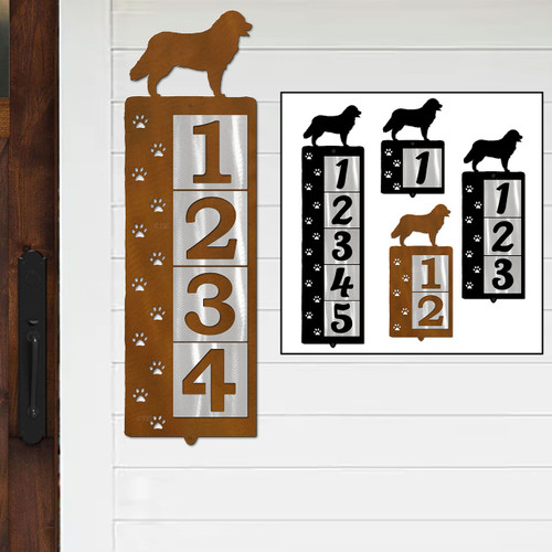 Dog Breed Bernese Mountain Dog Reflective Address Number Tiles - Choose Color and Size