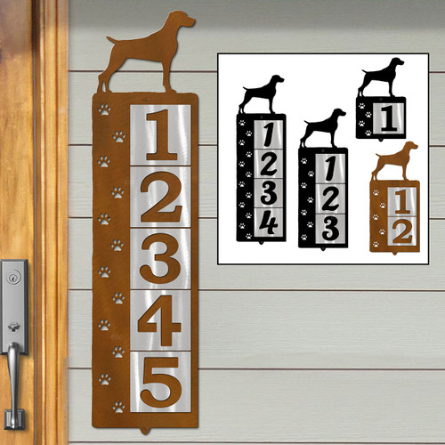 Dog Breed Weimaraner Reflective Address Number Tiles - Choose Color and Size