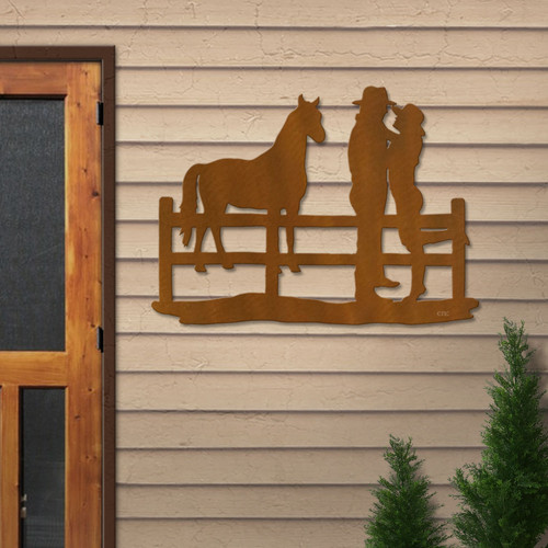 Big 44-inch Horse Lovers: Rust Metal Outdoor Wall Art - Western Decor