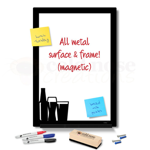 Beer Glasses Metal Whiteboard Set - large size