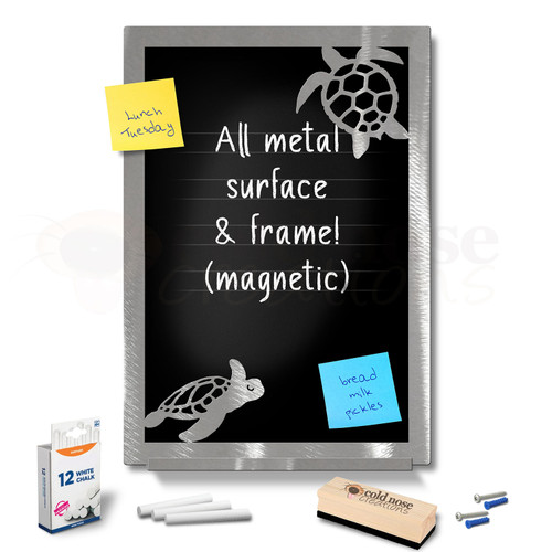 Sea Turtles Metal Chalkboard Set - large size