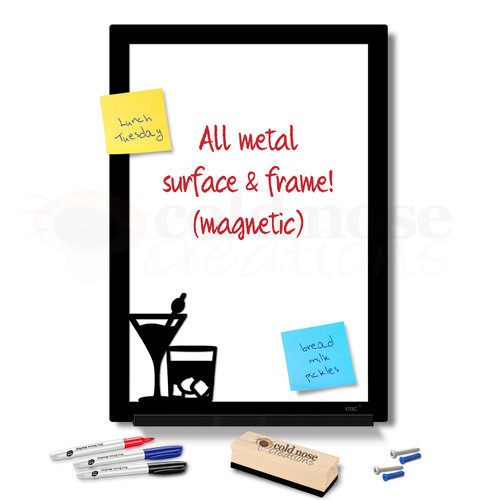 Cocktails Metal Whiteboard Set - large size