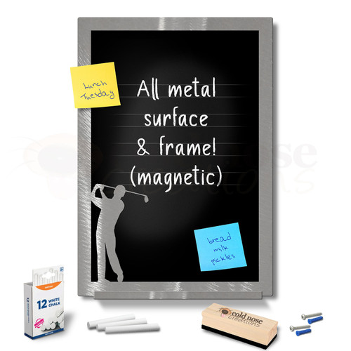 Man Golfer Metal Chalkboard Set - large size