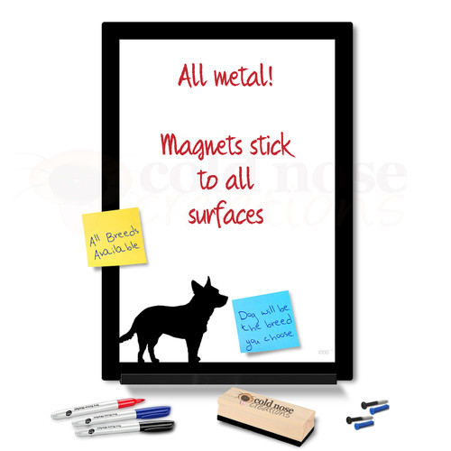 Custom Dog Silhouette Metal Whiteboard Set - large size