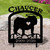 Custom Made English Bulldog Pet Memorial - 16in W Sturdy Upright Metal - Satin Black with Block Lettering