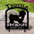 Custom Made Shih-tzu Pet Memorial - 16in W Sturdy Upright Metal - Satin Black with Block Lettering