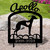 Custom Made Greyhound Pet Memorial - 16in W Sturdy Upright Metal - Satin Black with Script Lettering