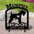 Custom Made Soft-coated Wheaten Terrier Pet Memorial - 16in W Sturdy Upright Metal - Satin Black with Block Lettering