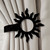 Celestial Decor Sun Design Curtain Tie Back Hooks - Satin Black Right Side Celestial Decor Sun Design Curtain Tie Back Hooks - Satin Black Right Side