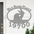 Custom Animal Theme Rabbit Name and Address Oval Outdoor Wall Sign - unpainted primer with block font