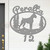 Custom Dog Theme Boxer Name and Address Oval Outdoor Wall Sign - unpainted primer with script font