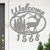 Custom Lodge Decor Mountain Deer Name and Address Oval Outdoor Wall Sign - unpainted primer with script font