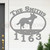 Custom Dog Theme Australian Cattle Dog Name and Address Oval Outdoor Wall Sign - unpainted primer with block font