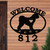 Custom Dog Theme Tibetan Terrier Name and Address Oval Outdoor Wall Sign - satin black with block font