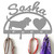 Basset Hound Personalized Leash Organizer Wall Hooks- Choose Color or Paint it Yourself - heart script primer