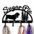 Basset Hound Personalized Leash Organizer Wall Hooks- Choose Color or Paint it Yourself - trees script black
