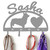 Pembroke Welsh Corgi Personalized Leash Organizer Wall Hooks- Choose Color or Paint it Yourself - heart script primer