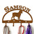 Rottweiler Personalized Leash Organizer Wall Hooks- Choose Color or Paint it Yourself - dog block rust