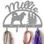 Alaskan Malamute Personalized Leash Organizer Wall Hooks- Choose Color or Paint it Yourself - trees script primer