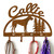 Rhodesian Ridgeback Personalized Leash Organizer Wall Hooks- Choose Color or Paint it Yourself - trees script rust
