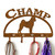 Sharpei Personalized Leash Organizer Wall Hooks- Choose Color or Paint it Yourself - dog block rust