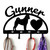 Sharpei Personalized Leash Organizer Wall Hooks- Choose Color or Paint it Yourself - heart script black
