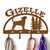 Chihuahua Personalized Leash Organizer Wall Hooks- Choose Color or Paint it Yourself - trees block rust