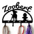 Mixed Breed Rescue Personalized Leash Organizer Wall Hooks- Choose Color or Paint it Yourself - hydrant script black