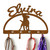 Mixed Breed Rescue Personalized Leash Organizer Wall Hooks- Choose Color or Paint it Yourself - dog script rust