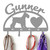 Schnauzer Personalized Leash Organizer Wall Hooks- Choose Color or Paint it Yourself - heart script primer