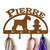 Schnauzer Personalized Leash Organizer Wall Hooks- Choose Color or Paint it Yourself - hydrant block rust