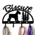 Schnauzer Personalized Leash Organizer Wall Hooks- Choose Color or Paint it Yourself - trees script black