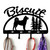 Akita Personalized Leash Organizer Wall Hooks- Choose Color or Paint it Yourself - trees script black