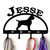 Wirehaired Pointing Griffon Personalized Leash Organizer Wall Hooks- Choose Color or Paint it Yourself - dog block black