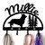 Cardigan Welsh Corgi Personalized Leash Organizer Wall Hooks- Choose Color or Paint it Yourself - trees script black