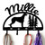 Irish Wolfhound Personalized Leash Organizer Wall Hooks- Choose Color or Paint it Yourself - trees script black