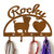 Morkie Personalized Leash Organizer Wall Hooks- Choose Color or Paint it Yourself - heart script rust