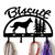 German Shepherd Personalized Leash Organizer Wall Hooks- Choose Color or Paint it Yourself - trees script black