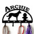 German Shepherd Personalized Leash Organizer Wall Hooks- Choose Color or Paint it Yourself - hydrant block black