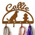 Golden Retriever Personalized Leash Organizer Wall Hooks- Choose Color or Paint it Yourself - hydrant script rust