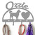 Husky Personalized Leash Organizer Wall Hooks- Choose Color or Paint it Yourself - heart script primer