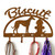 Whippet Personalized Leash Organizer Wall Hooks- Choose Color or Paint it Yourself - hydrant script rust