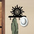 Celestial Theme Spiral Sun Solid Metal Decorative Wall Hooks - 18in W with 4 Hooks in Black