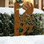 Kokopelli 36-inch Snowfall Gauge Rust Metal Yard Sculpture - Outdoor Lawn Art