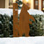 Standing Bear 36-inch Snowfall Gauge Rust Metal Yard Sculpture - Outdoor Lawn Art